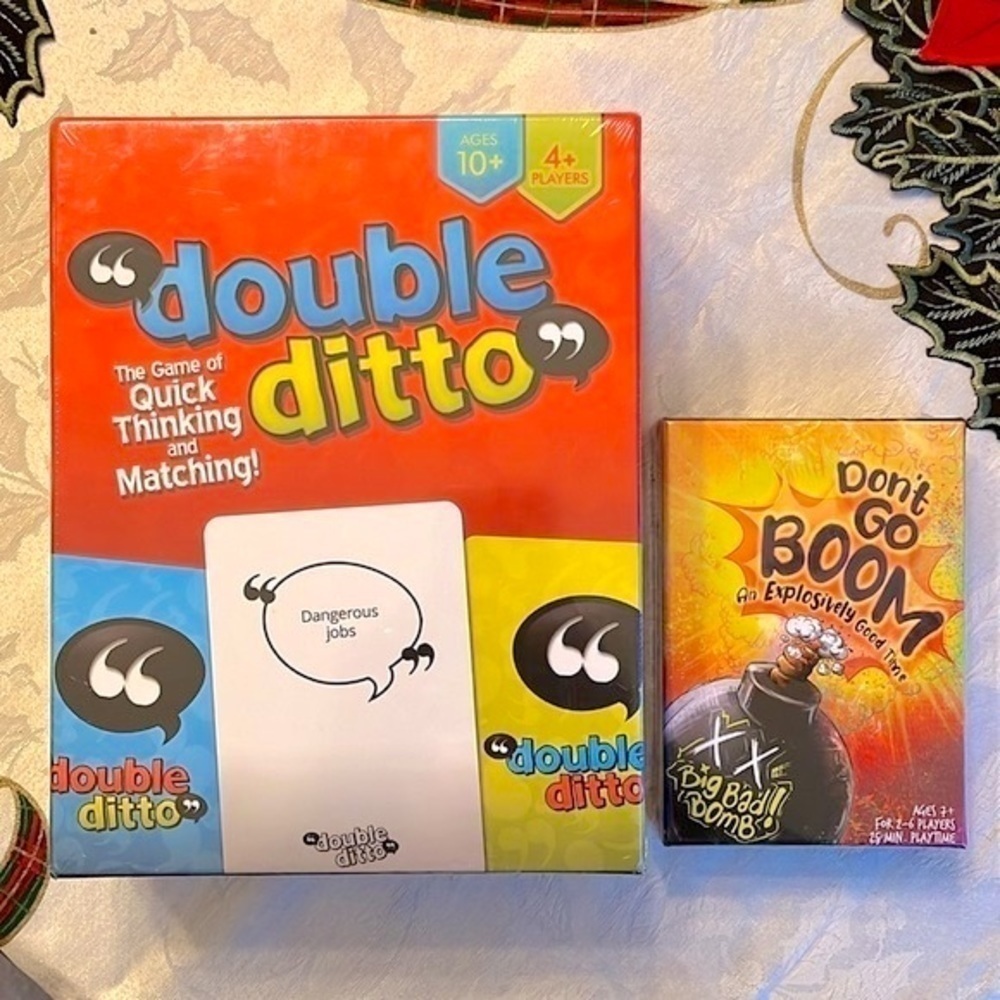 Brand New Set of Two Board Card Games Double Ditto Don't Go Boom Family Sealed